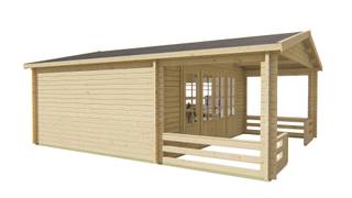 Blokhut - Tuinhuis Nottingham | 58 mm | vuren honinggeel geïmpregneerd — 4