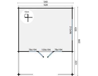 Blokhut - Tuinhuis Nottingham | 58 mm | vuren honinggeel geïmpregneerd — 3