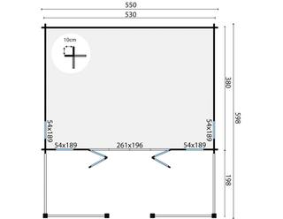 Blokhut - Tuinhuis Olaug | 44 mm | vuren grijs geïmpregneerd — 3