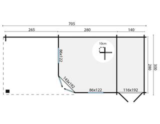 Blokhut - Tuinhuis Olson | 44 mm | vuren onbehandeld — 3