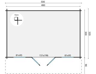 Blokhut - Tuinhuis Rika | 44 mm | vuren grijs geïmpregneerd — 3