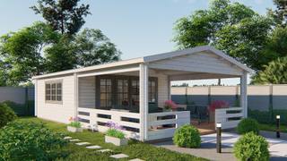Blokhut - Tuinhuis Sheffield | 58 mm | vuren honinggeel geïmpregneerd — 2