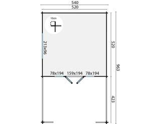 Blokhut - Tuinhuis Sheffield | 58 mm | vuren honinggeel geïmpregneerd — 3