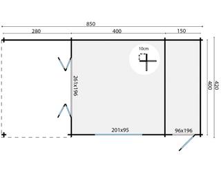 Blokhut - Tuinhuis Sibella | 44 mm | vuren honinggeel geïmpregneerd — 3
