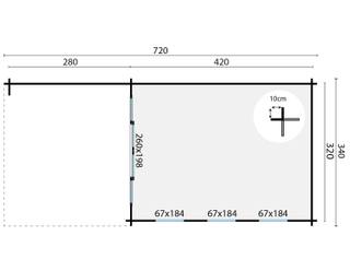 Blokhut - Tuinhuis Skeg | 44 mm | vuren onbehandeld — 3