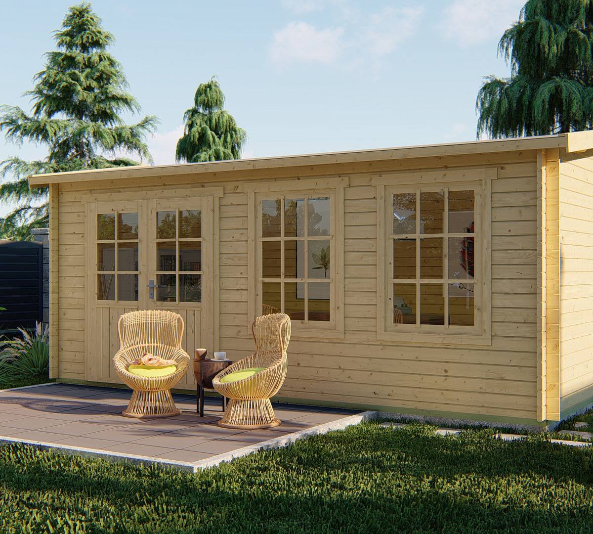 Blokhut - Tuinhuis Sophie | 40 mm | grijs geïmpregneerd