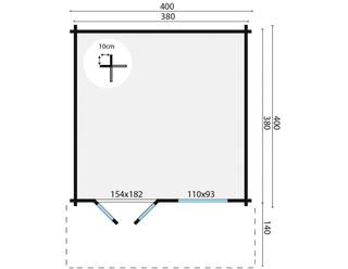 Blokhut - Tuinhuis Stian | 58 mm | vuren onbehandeld — 3