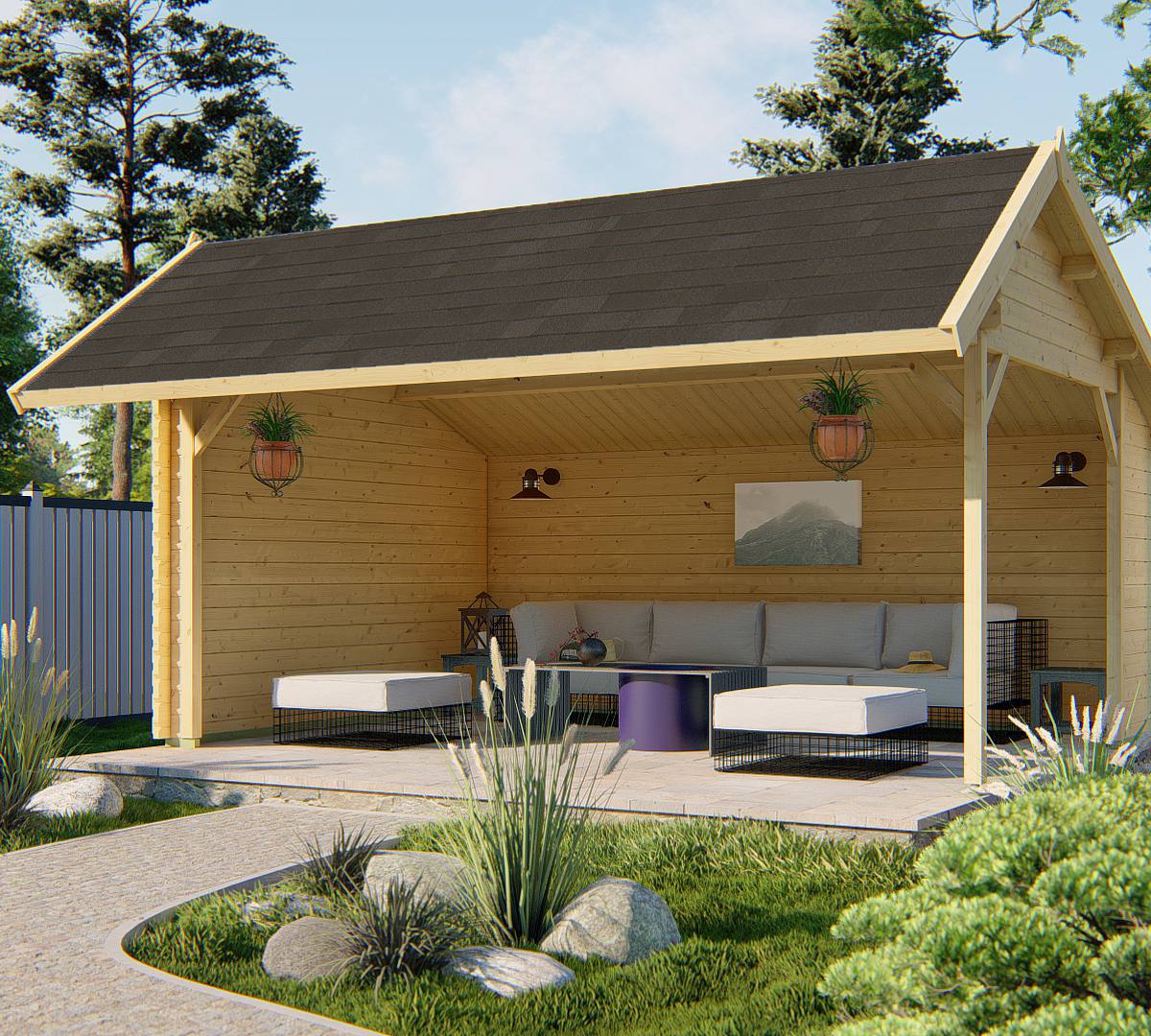 Blokhut - Tuinhuis Thüringen | 44 mm | vuren onbehandeld