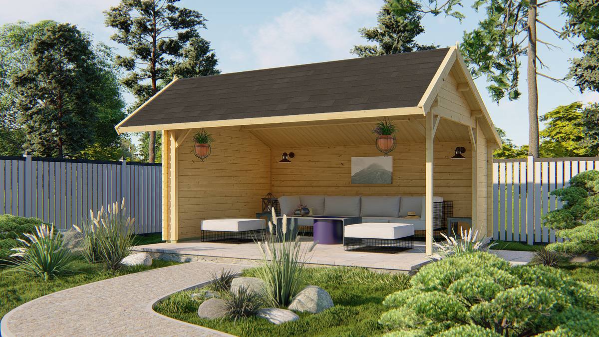 Blokhut - Tuinhuis Thüringen | 44 mm | vuren onbehandeld