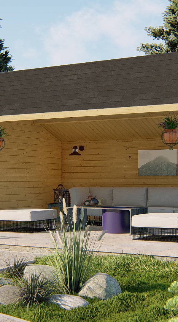 Blokhut - Tuinhuis Thüringen | 44 mm | vuren onbehandeld