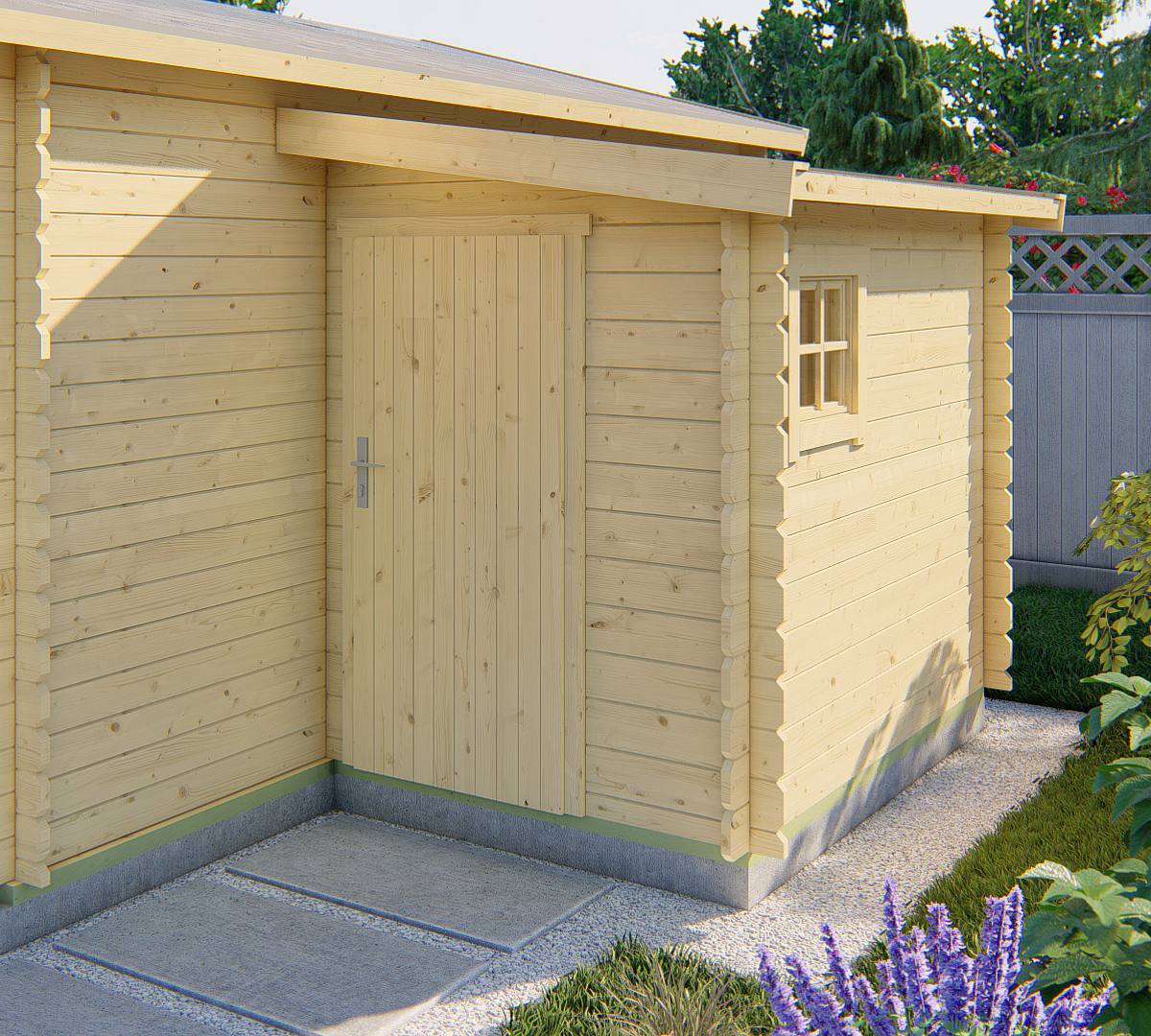 Blokhut - Tuinhuis Toilet kit annexe | 28 mm | honinggeel geïmpregneerd