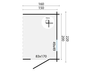 Blokhut - Tuinhuis Toilet kit annexe | 28 mm | onbehandeld — 3