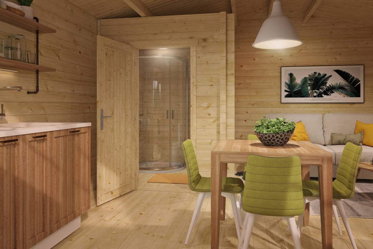 Blokhut - Tuinhuis Toilet/Shower Kit XXXL | 70 mm | onbehandeld