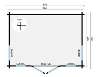 Blokhut - Tuinhuis Victoria | 58 mm | honinggeel geïmpregneerd — 3