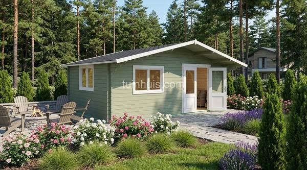 Blokhut Zeeland 6x6m 44mm met vloer