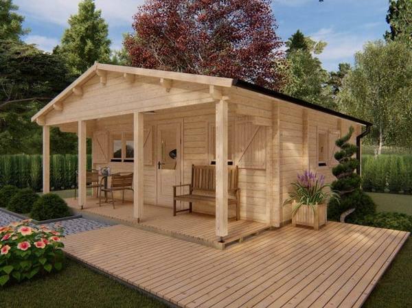 Chalet Enschede 6x6m 68mm