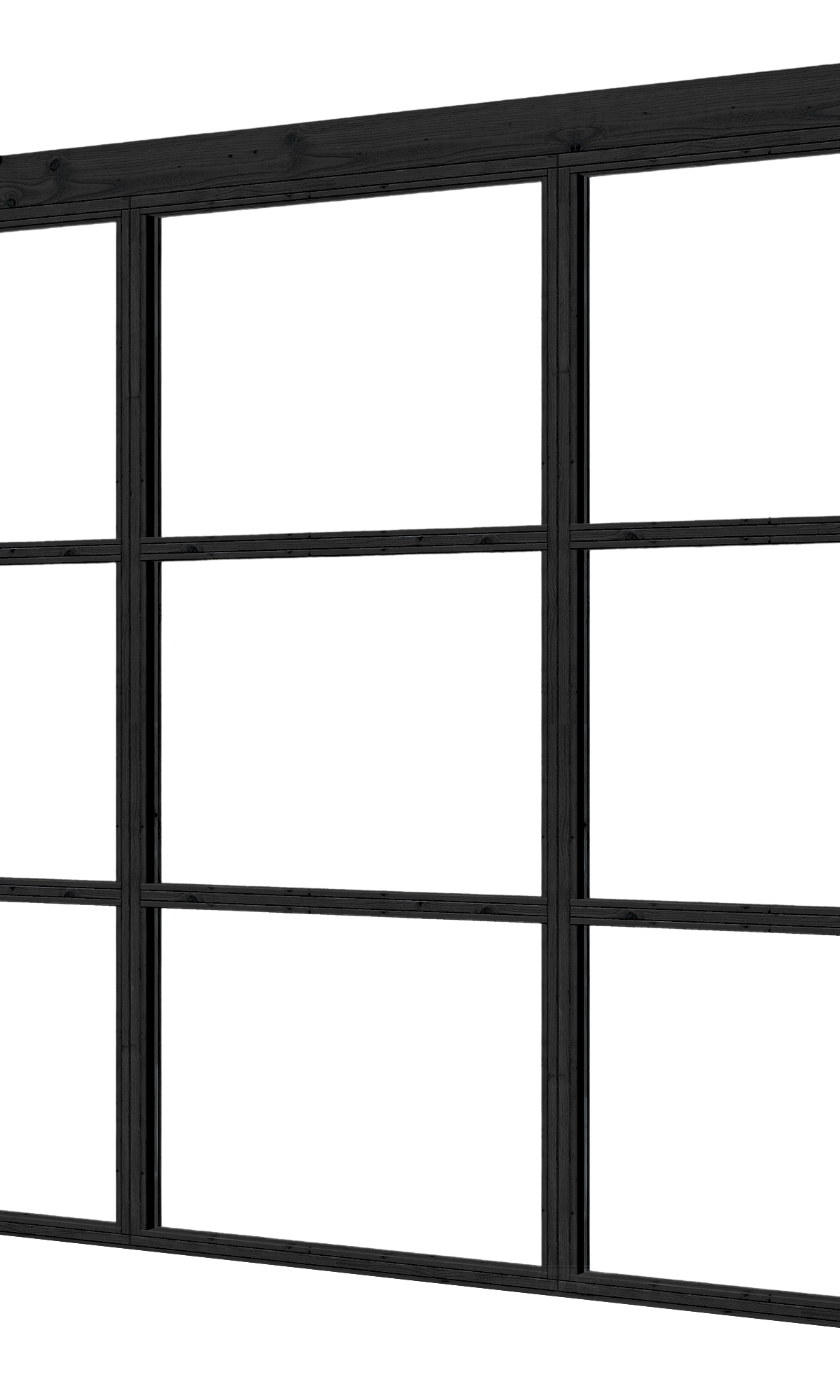 Complete set steellook glaswand zwart 248 x 224 cm
