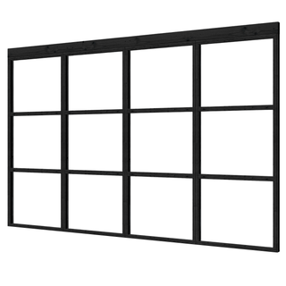 Complete set steellook glaswand zwart 330,4 x 224 cm — 1