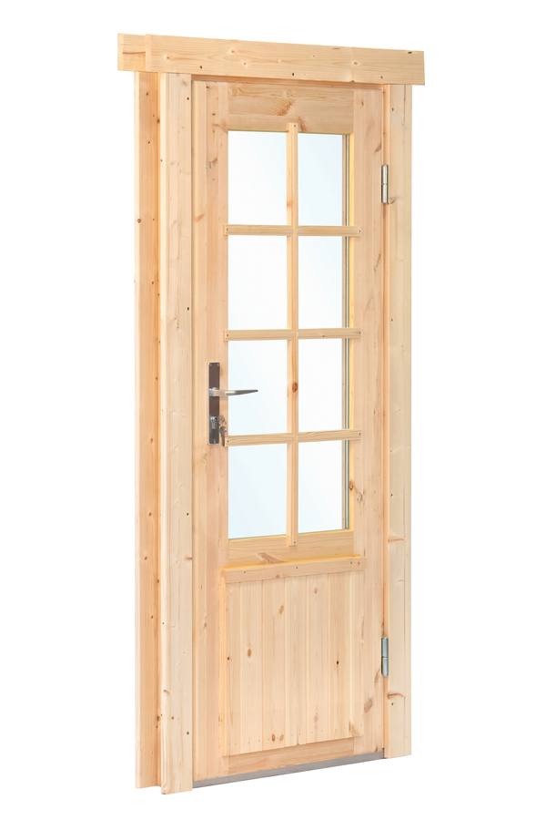 Deur enkel met raam DL11 rechtsdraaiend, vuren 90,5 x 196 cm