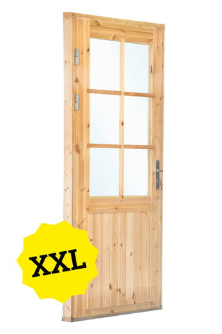 Deur enkel met raam XXL linksdraaiend, vuren 106,5 x 215 cm — 1