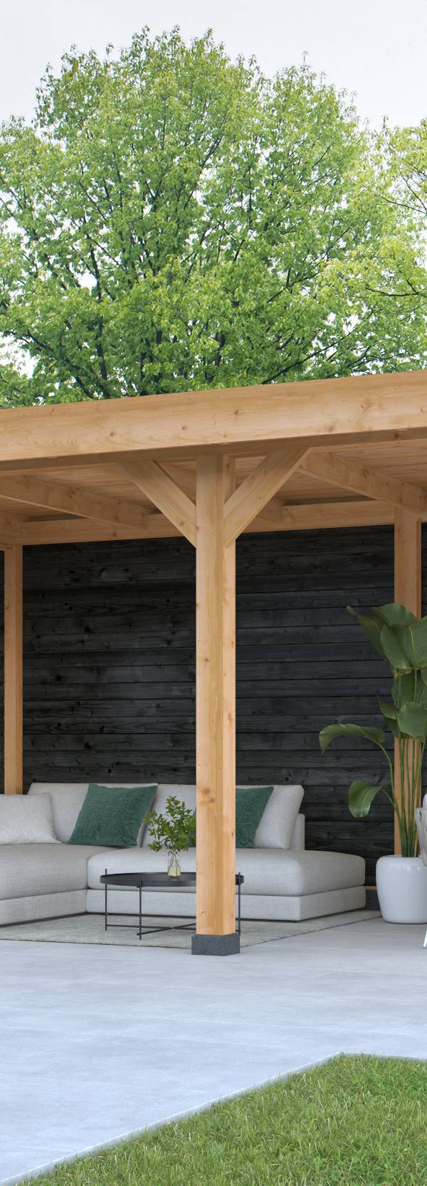 DHZ Plat dak Dalfsen Douglas 600 x 300 cm  zwart geïmpregneerd
