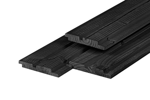 Douglas dubbel profiel 1,9 x 13,0 x 240 cm, gedroogd, zwart gespoten
