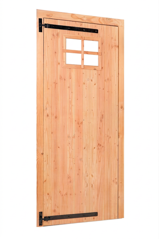Douglas enkele klampdeur met klein raam B1000xH2050mm buitenmaat, linksdraaiend — 1