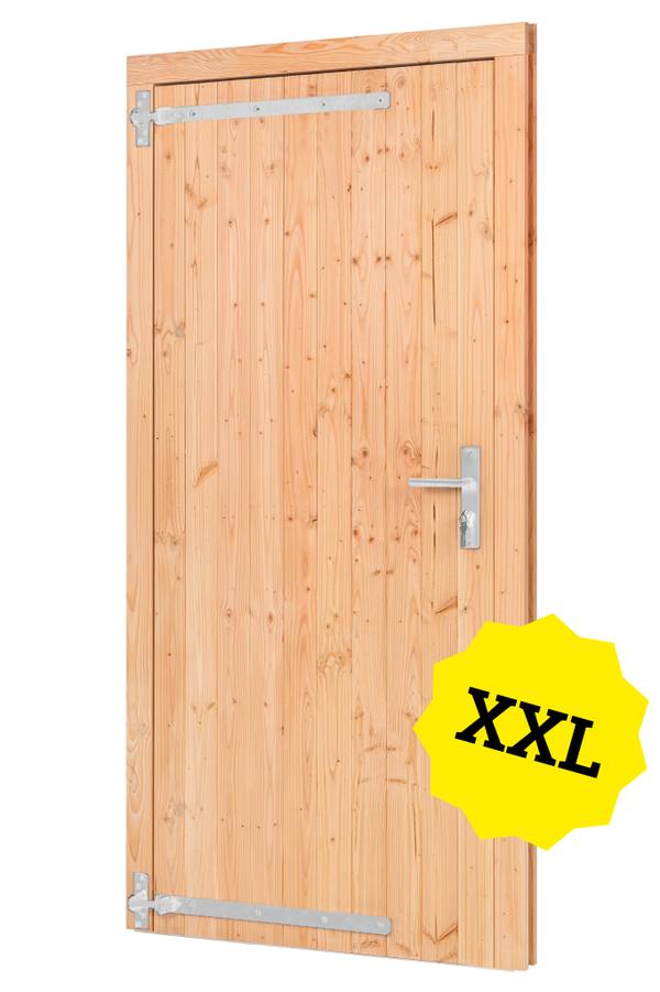 Douglas enkele klampdeur XXL B1200xH2150mm buitenmaat, linksdraaiend (rvs / verzinkt beslagset)