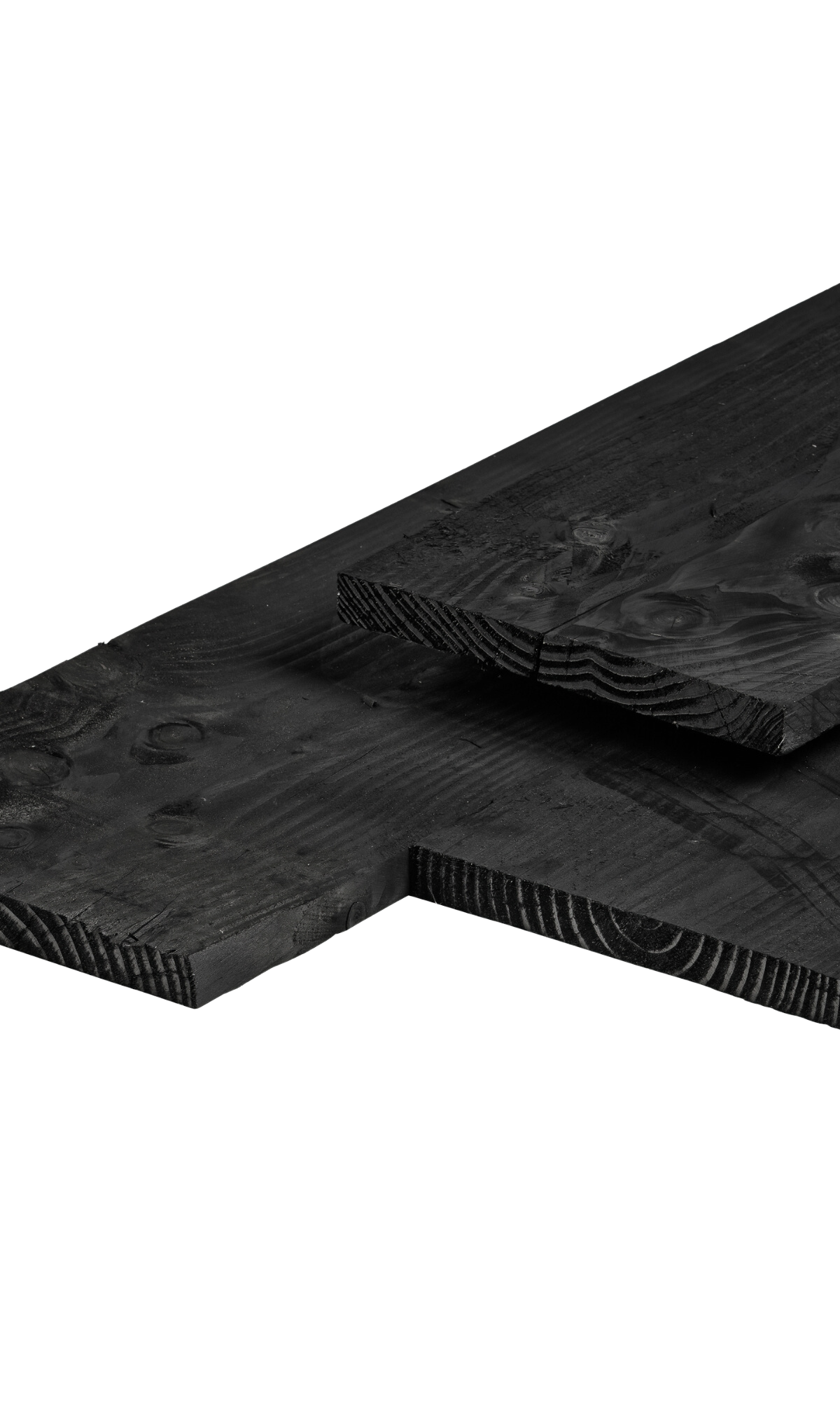 Douglas kantplank 2,2 x 20,0 x 300 cm, vers, zwart gespoten, fijnbezaagd, scherpkantig