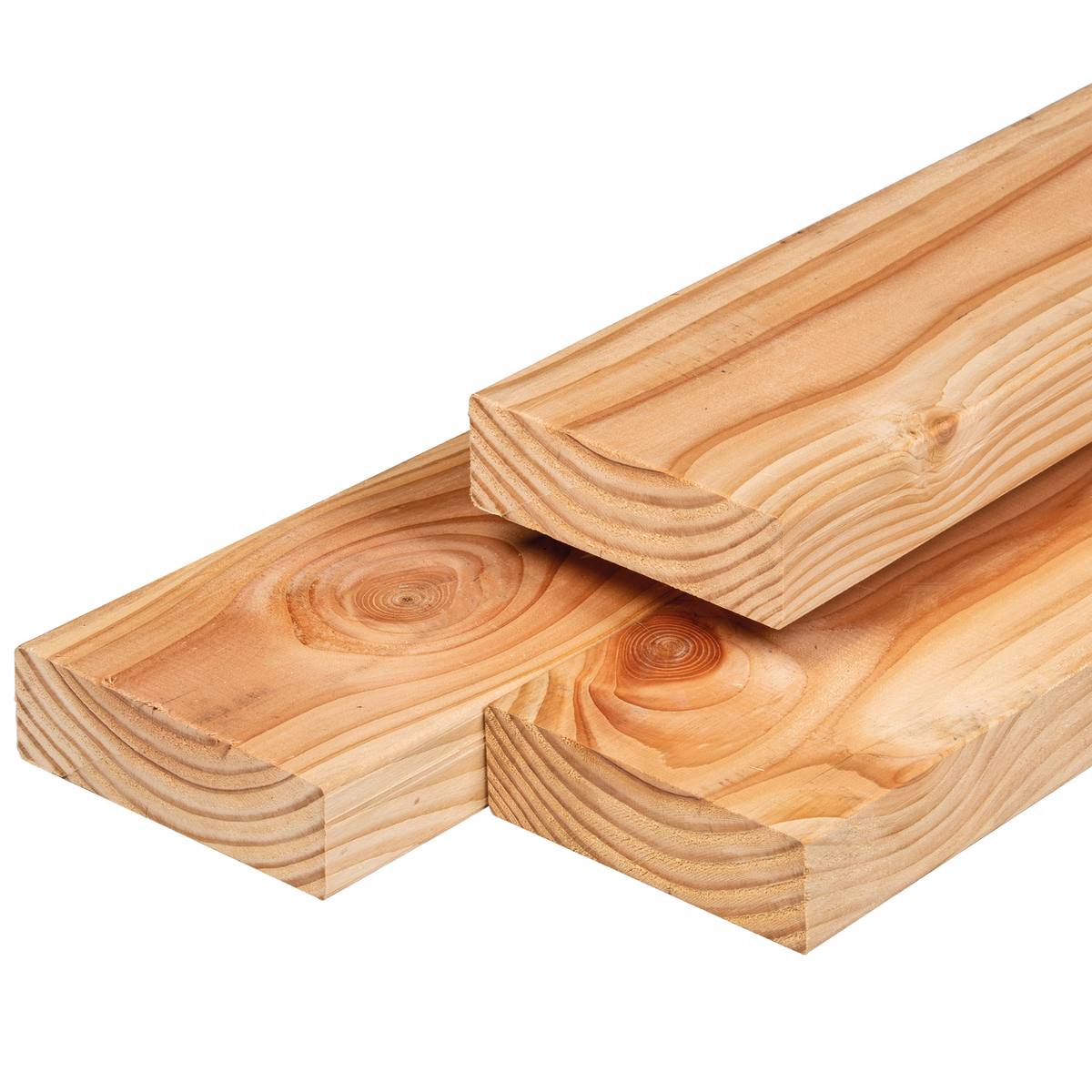 Douglas ligger 4,5 x 14,5 x 300 cm, gedroogd, geschaafd, 4 ronde hoeken