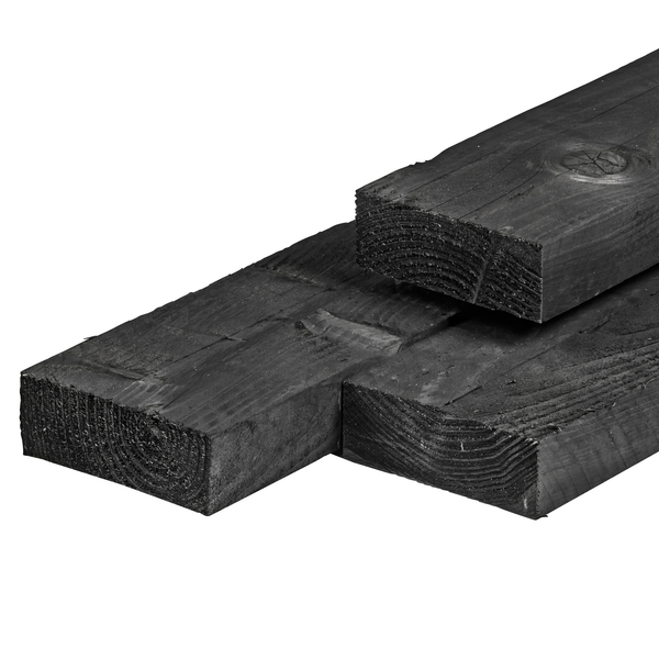 Douglas ligger 5,0 x 15,0 x 300 cm, vers, zwart geïmpregneerd, fijnbezaagd, scherpkantig