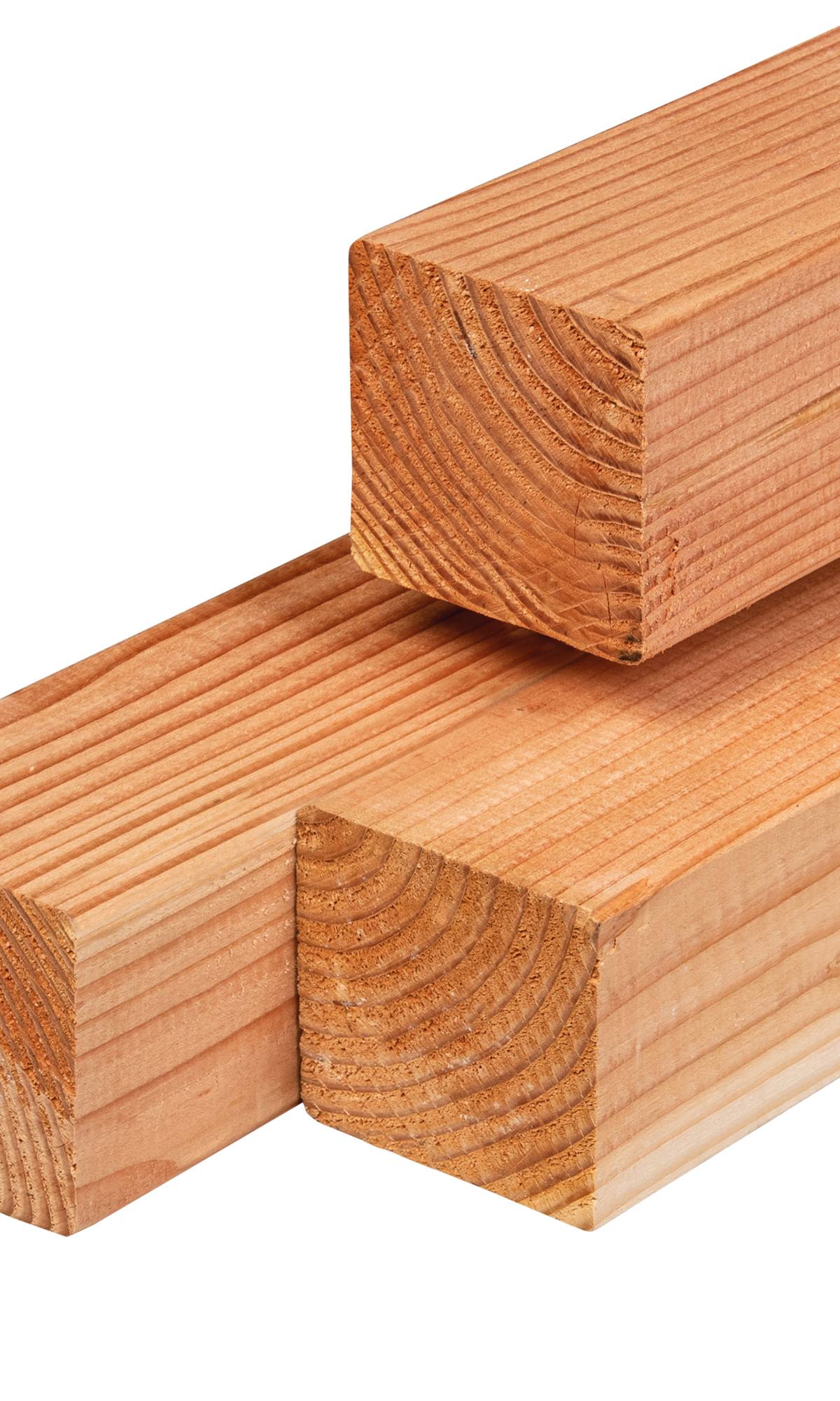 Douglas paal 11,0 x 11,0 x 250 cm, gedroogd, geschaafd, 4 ronde hoeken