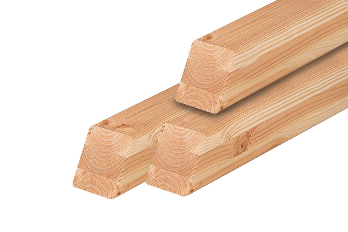 Douglas paal 8,8 x 8,8 x 95 cm, gedroogd, geschaafd, schuine kop