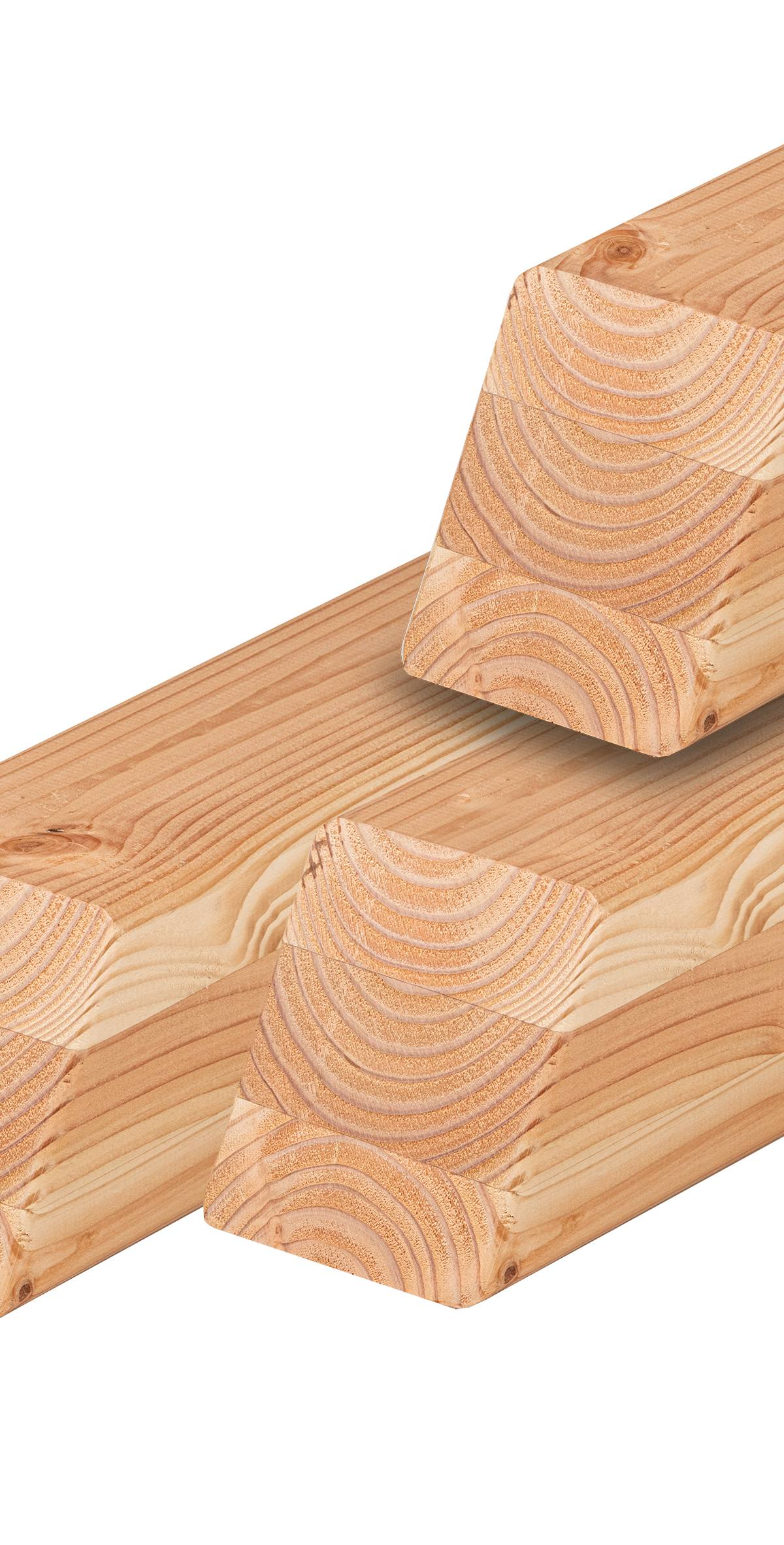 Douglas paal 8,8 x 8,8 x 95 cm, gedroogd, geschaafd, schuine kop