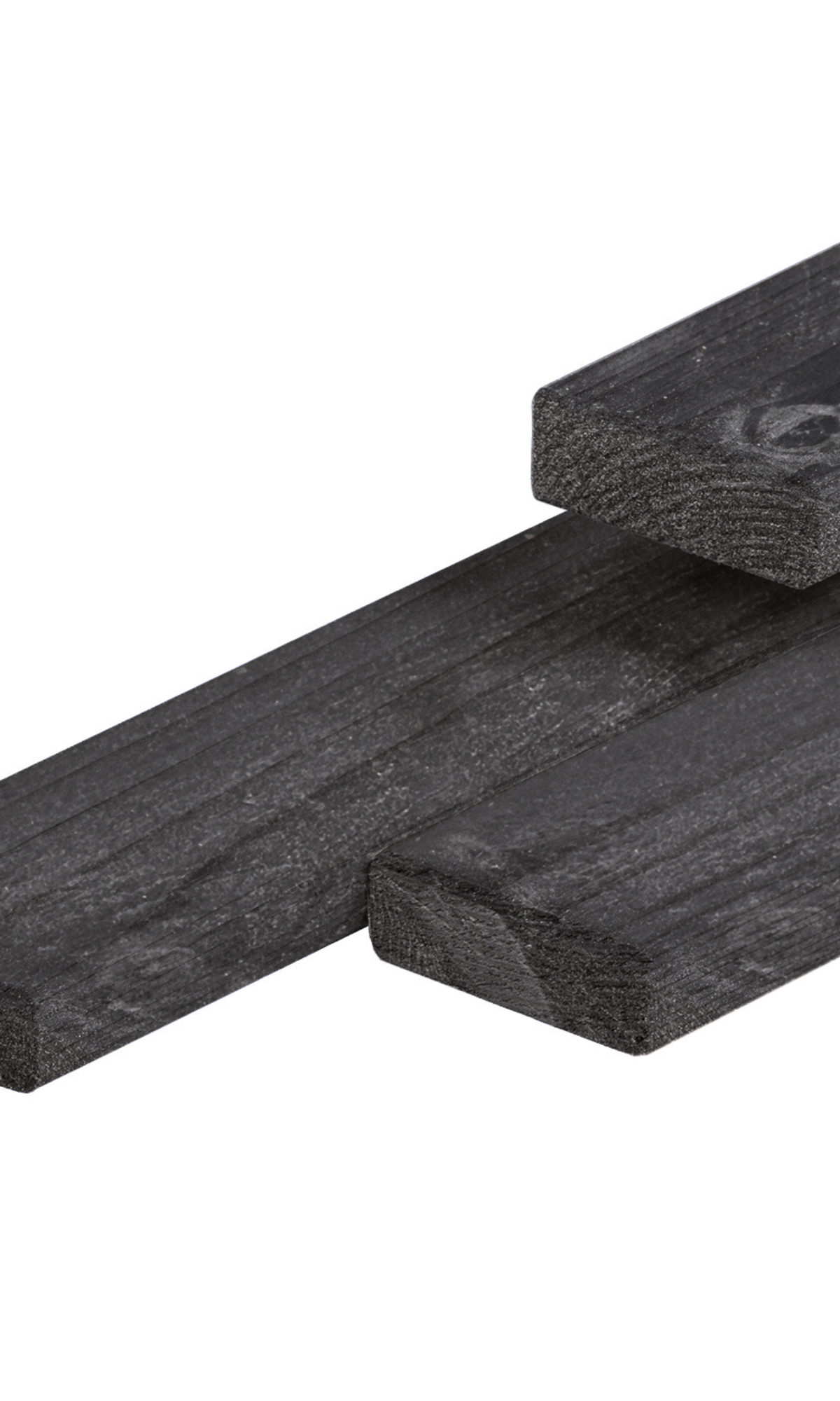 Douglas regel 2,1 x 4,5 x 300 cm, vers, zwart geïmpregneerd, fijnbezaagd, scherpkantig