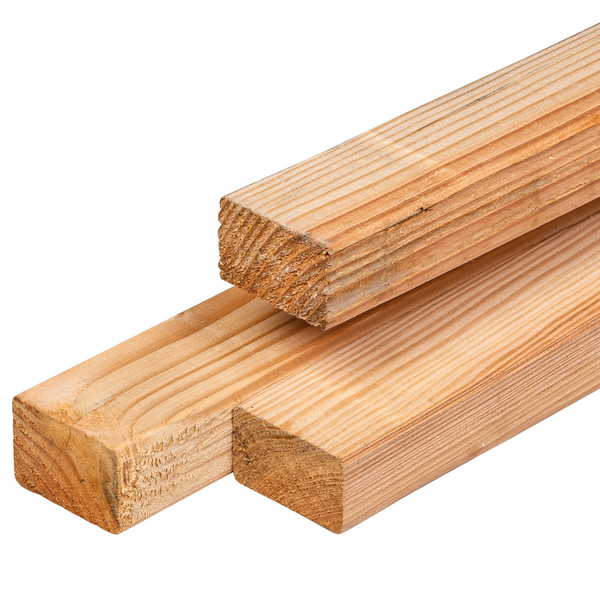 Douglas regel 4,0 x 6,0 x 250 cm, gedroogd, geschaafd, 4 ronde hoeken