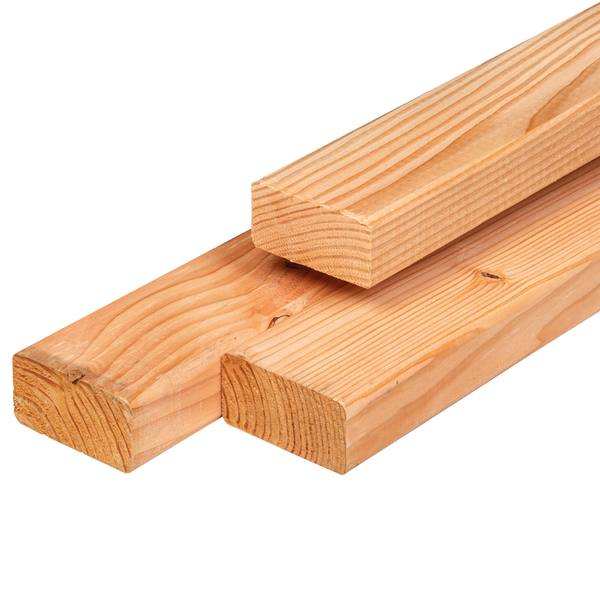 Douglas regel 4,5 x 9,0 x 400 cm, gedroogd, geschaafd, 4 ronde hoeken