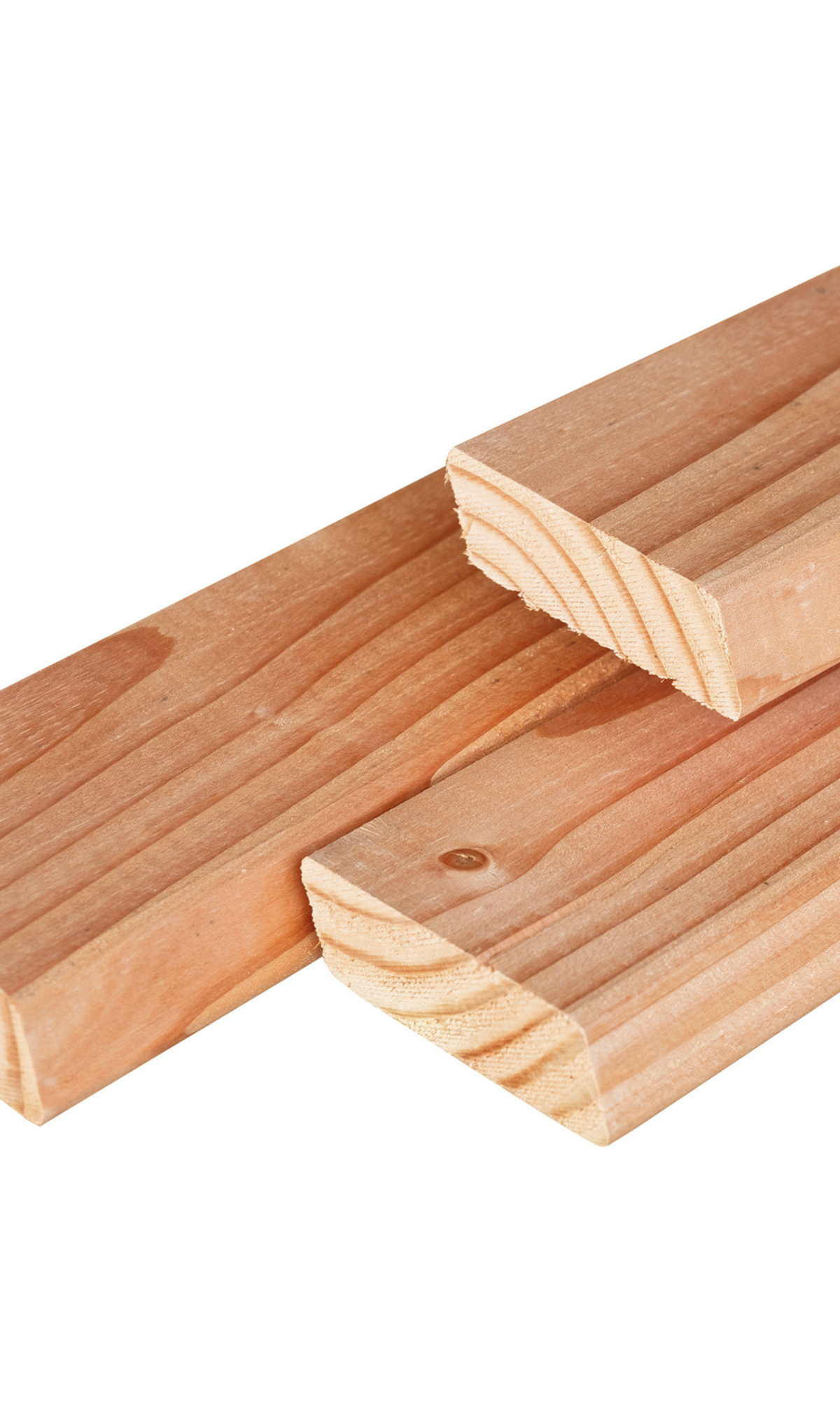 Douglas rhombus profiel 2,0 x 6,5 x 180 cm, gedroogd, geschaafd, 4 ronde hoeken