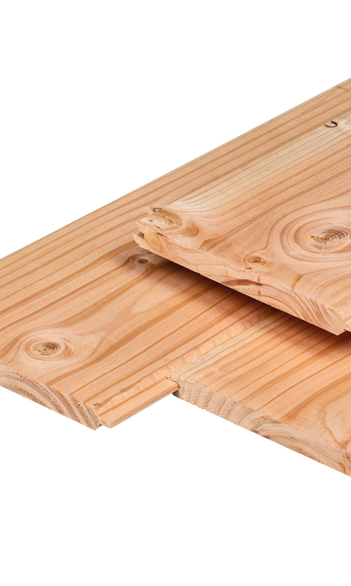 Douglas t&g-profiel 1,8 x 19,5 x 300 cm, gedroogd, geschaafd, 2 zijden vellingkant