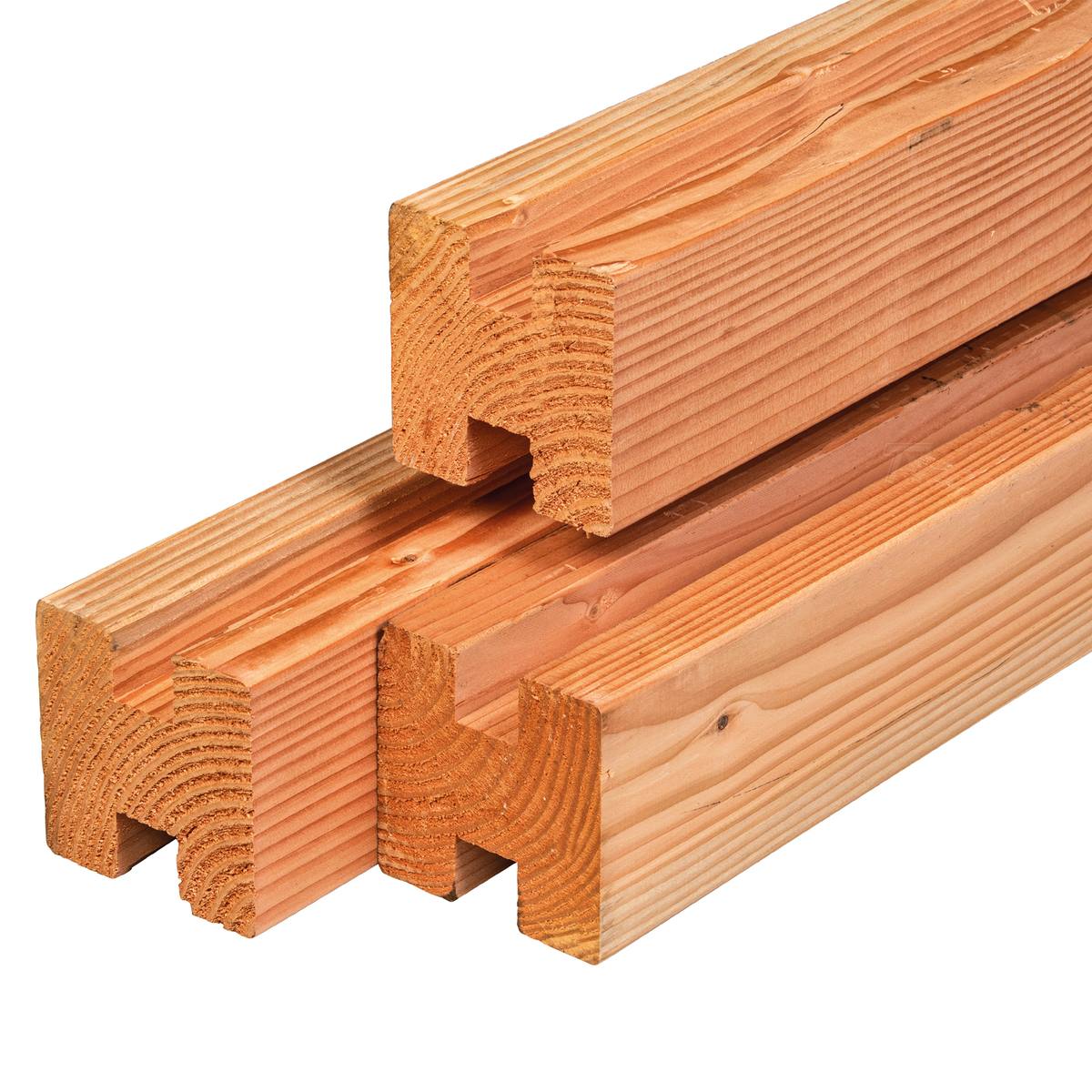 Douglas tussenpaal 11,5 x 11,5 x 300 cm, gedroogd, geschaafd, 4 ronde hoeken