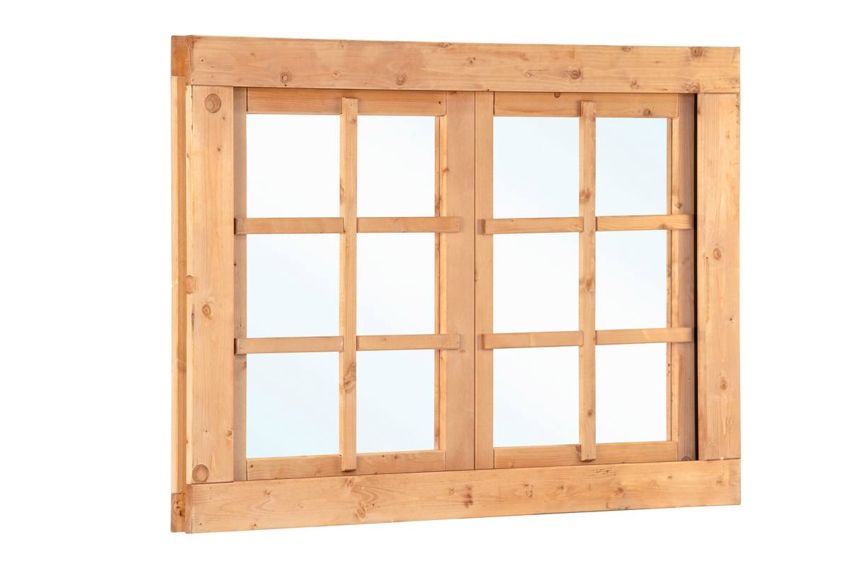 Douglas uitzetraam 6-ruits dubbel B1252xH900mm buitenmaat (rvs beslagset)