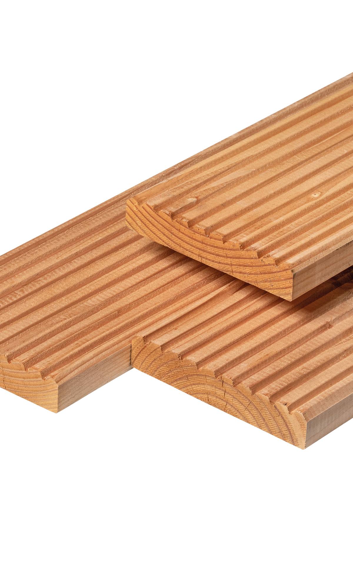 Douglas vlonderplank 2,8 x 14,5 x 300 cm, gedroogd, geschaafd, 1 zijde 9 groeven