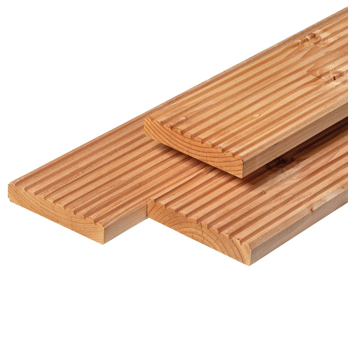 Douglas vlonderplank 2,8 x 14,5 x 300 cm, gedroogd, geschaafd, 1 zijde 9 groeven