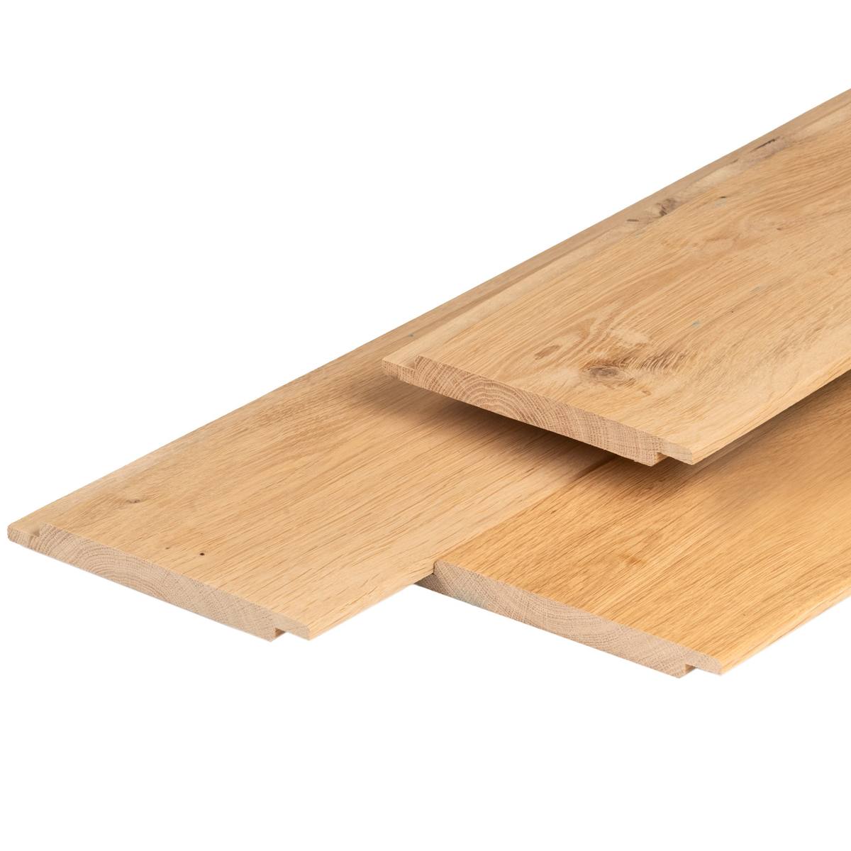 Eiken halfhouts rabat 1,8 x 18,0 x 250 cm, gedroogd, geschaafd, 2 zijden vellingkant