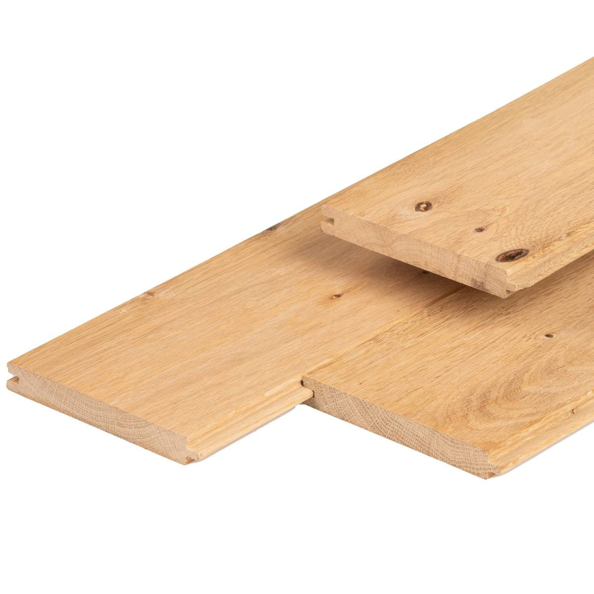 Eiken t&g-profiel 1,8 x 13,0 x 250 cm, gedroogd, geschaafd, 2 zijden vellingkant