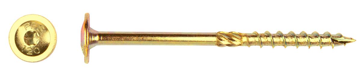 FixGard flenskopschroef - geelverzinkt 8,0 x 100 mm Tx40 (Doos 50 stuks)