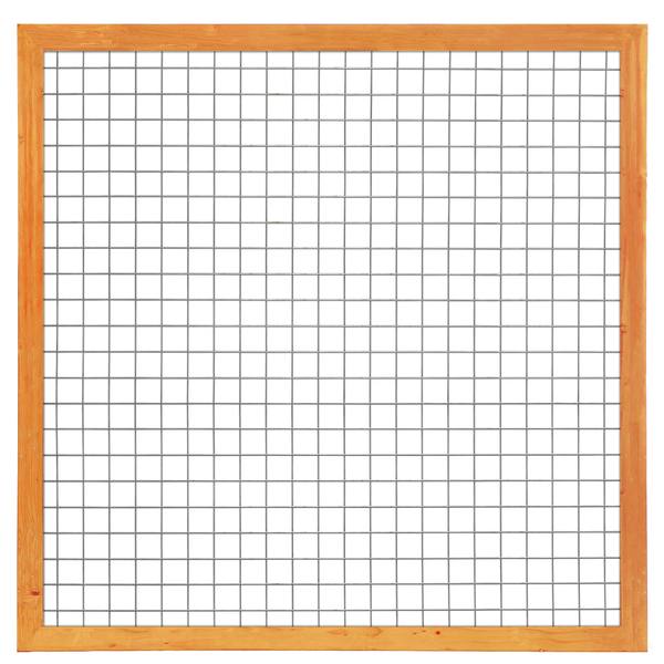 Gaaselement vuurverzinkt maaswijdte 7,5 x 7,5 cm met robuust kader Red Class Wood 4,5 x 7,0 cm H180 x B180 cm