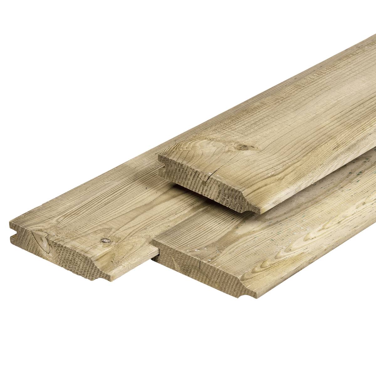 Grenen dubbel rabat 1,8 x 14,0 x 300 cm, vers, groen geïmpregneerd, geschaafd