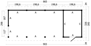 Hamar L Type 10 Douglas Gedroogd Potdekselplank blank — 2