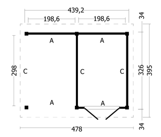 Hamar L Type 3 Douglas Gedroogd Potdekselplank blank — 2